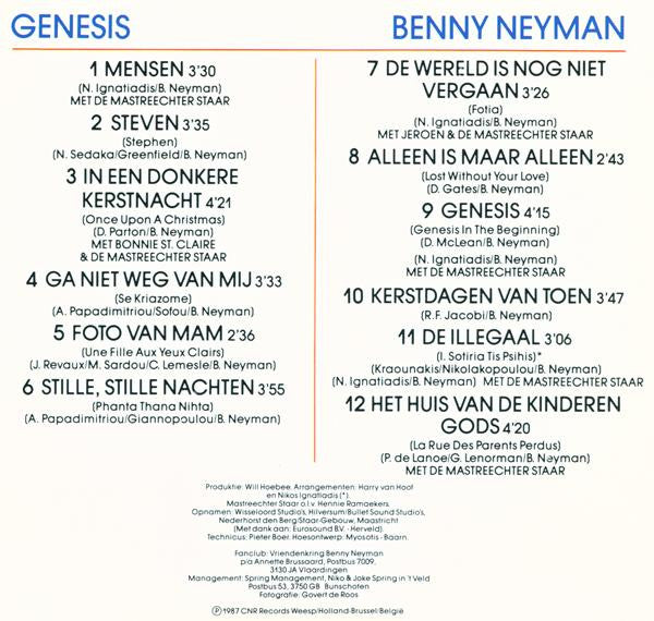 Benny Neyman : Genesis (CD, Album)