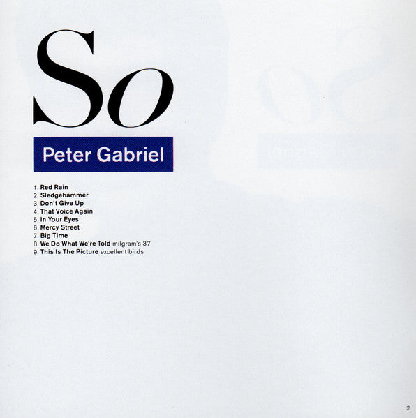 Peter Gabriel : So (CD, Album, Club, RE, RP, Son)