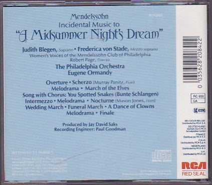 Felix Mendelssohn-Bartholdy : Mendelssohn - A Midsummer Night's Dream (CD, Album)