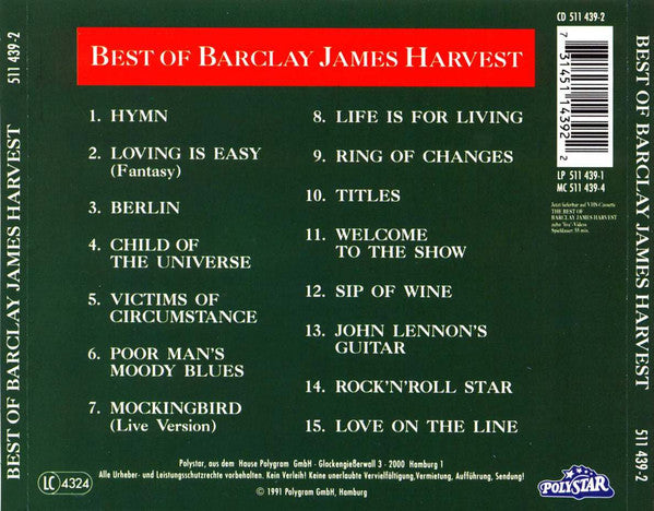 Barclay James Harvest : Best Of Barclay James Harvest (CD, Comp)