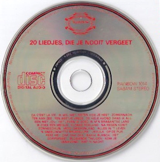 Unknown Artist : 20 Liedjes Die Je Nooit Vergeet (CD, Album)