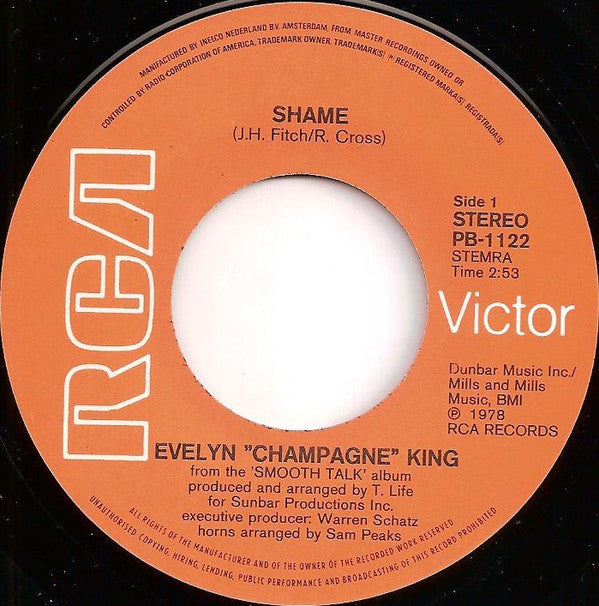 Evelyn King : Shame (7", Single)