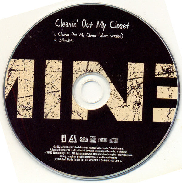 Eminem : Cleanin' Out My Closet (CD, Single, Car)
