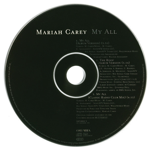 Mariah Carey : My All (CD, Maxi)