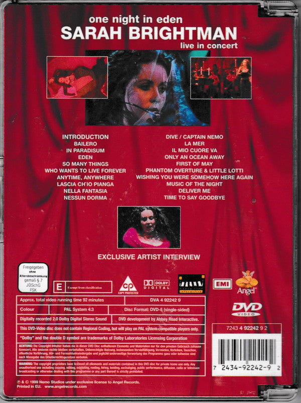Sarah Brightman : One Night In Eden Live In Concert (DVD-V, PAL)