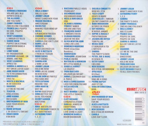 Various : Eurovision - 80 Songfestival Hits (4xCD, Comp + DVD-V, Comp, PAL)