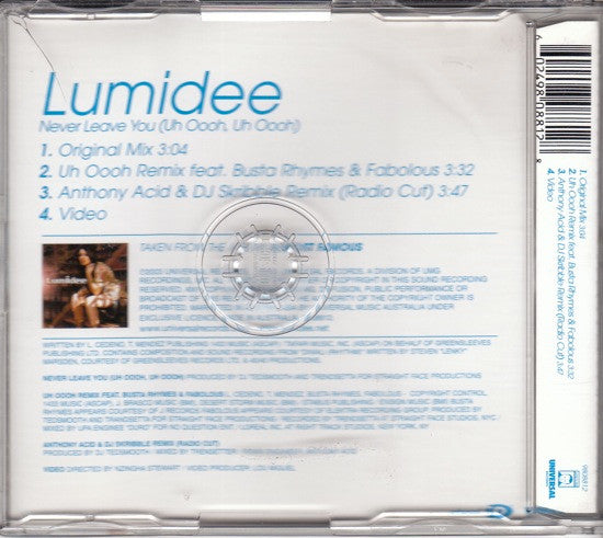 Lumidee : Never Leave You (Uh Oooh, Uh Oooh) (CD, Single, Enh)
