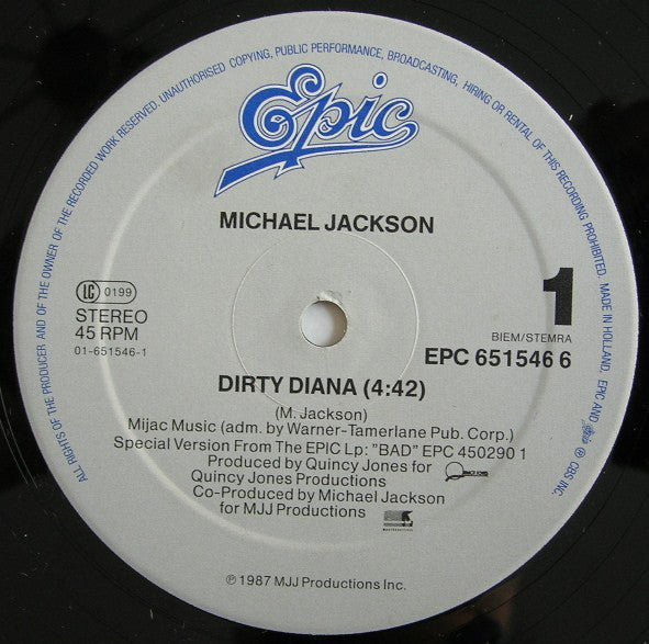Michael Jackson : Dirty Diana (12", Maxi)