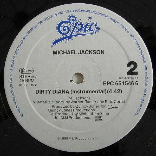 Michael Jackson : Dirty Diana (12", Maxi)