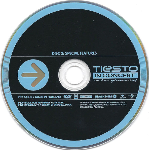 DJ Tiësto : In Concert Arnhem Gelredome 2004 (DVD-V, Mixed, PAL + DVD-V, PAL)