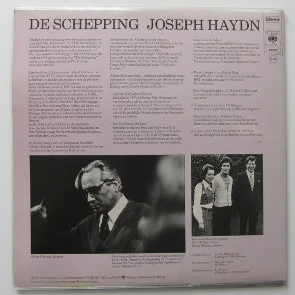 Joseph Haydn Composer Albert Delvaux : De Schepping - Die Schöpfung - The Creation (LP, Gat)