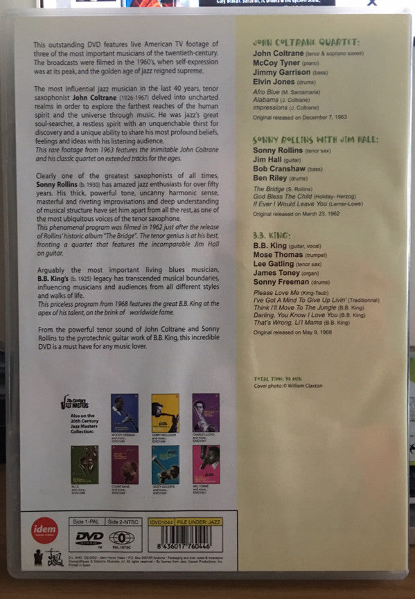 Various : 20th Century Jazz Masters (DVD-V, NTSC, PAL)