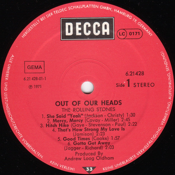 The Rolling Stones : Out Of Our Heads (LP, Album, RE)