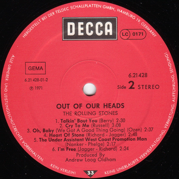 The Rolling Stones : Out Of Our Heads (LP, Album, RE)
