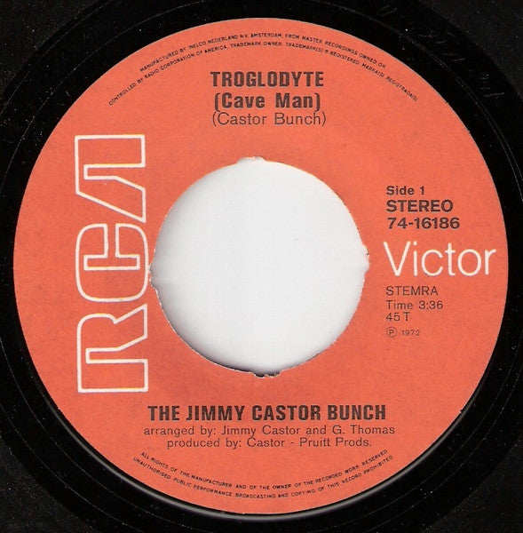 The Jimmy Castor Bunch : Troglodyte (Cave Man) (7", Single)