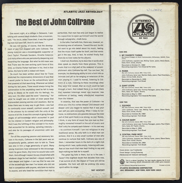 John Coltrane : The Best Of John Coltrane (LP, Comp, CTH)