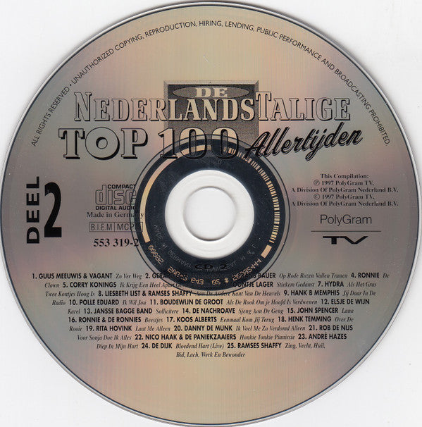 Various : De Nederlandstalige Top 100 Allertijden - Deel 2 (4xCD, Comp)