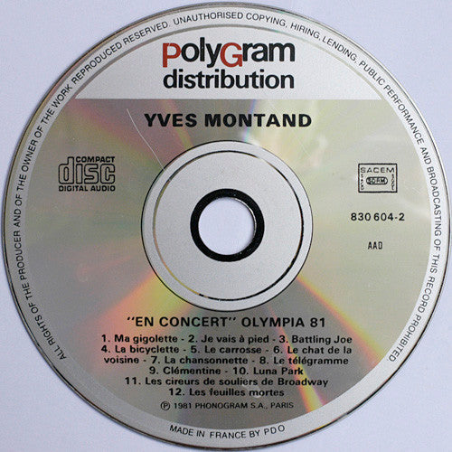 Yves Montand : Olympia 81 (LP)