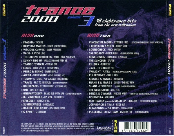Various : Trance 2000 Volume 3 (2xCD, Mixed)