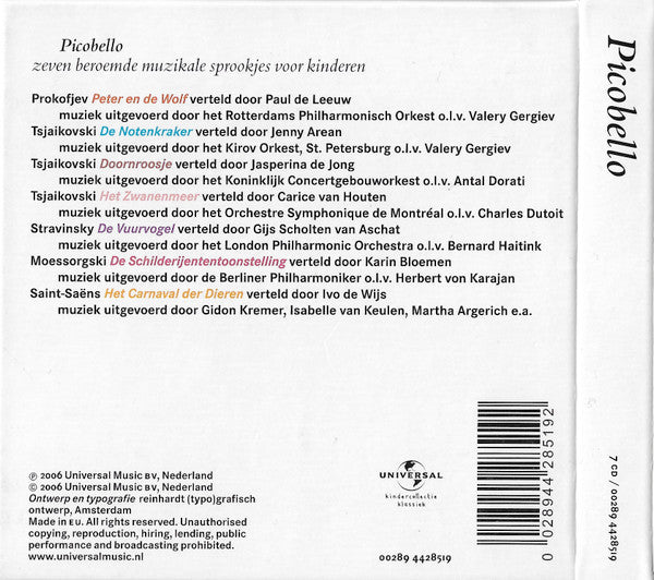 Various : Picobello Zeven Beroemde Muzikale Sprookjes Voor Kinderen (7xCD + Box, Comp)