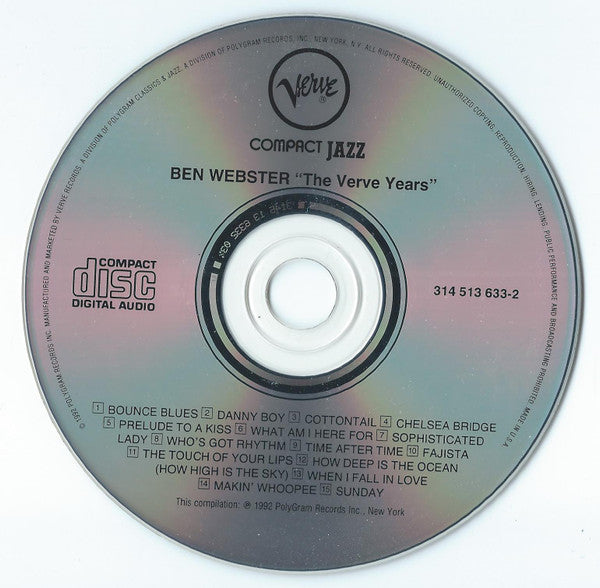 Ben Webster : Ben Webster - The Verve Years (CD, Comp)
