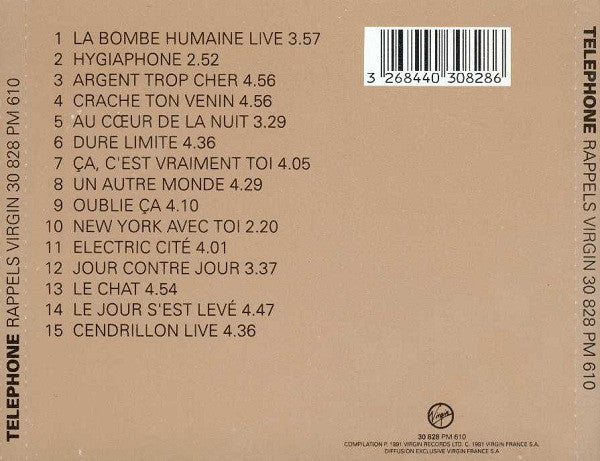 Téléphone : Rappels (CD, Comp)