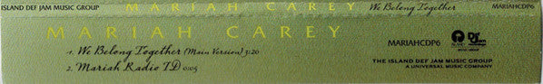 Mariah Carey : We Belong Together (CD, Single, Promo)