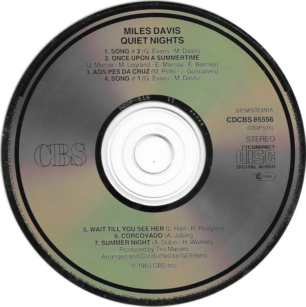Miles Davis : Quiet Nights (CD, Album, RE)