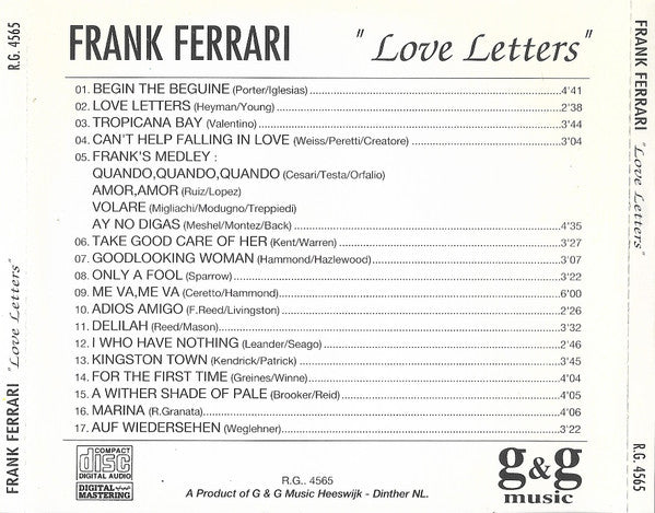 Frank Ferrari : Love Letters (CD, Album)