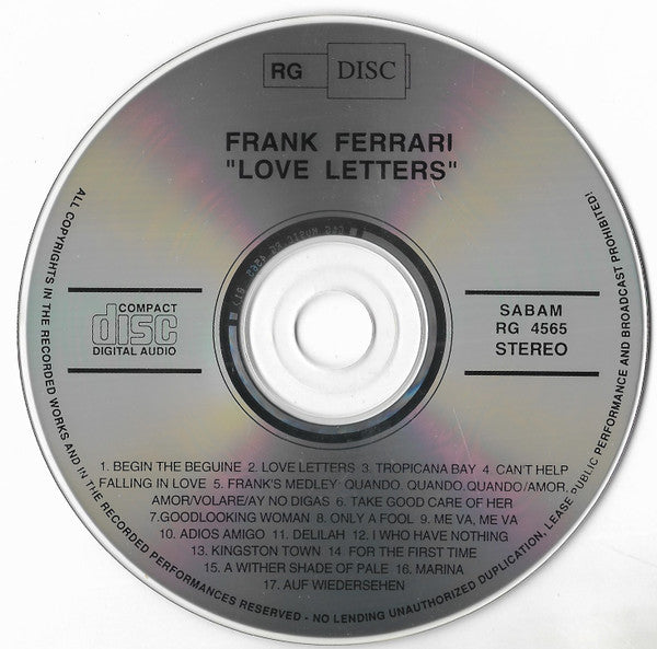 Frank Ferrari : Love Letters (CD, Album)