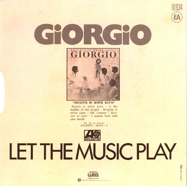 Giorgio Moroder : Let The Music Play (7", Single)