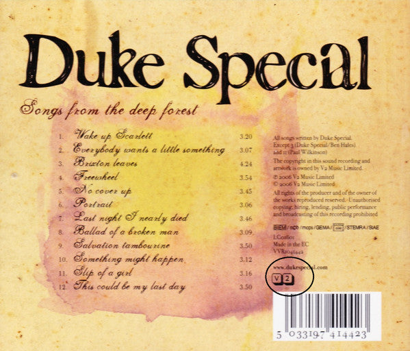 Duke Special : Songs From The Deep Forest (CD, Album)