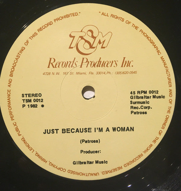 Pat Ross : Just Because I'm A Woman / Wish You Were Here (12", Maxi)