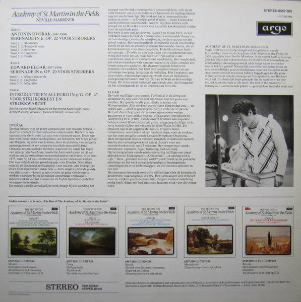 Academy Of St. Martin-in-the-Fields*, Neville Marriner* - Dvořák* / Elgar* : Serenade Voor Strijkorkest / Serenade-Introductie En Allegro (LP, Comp)