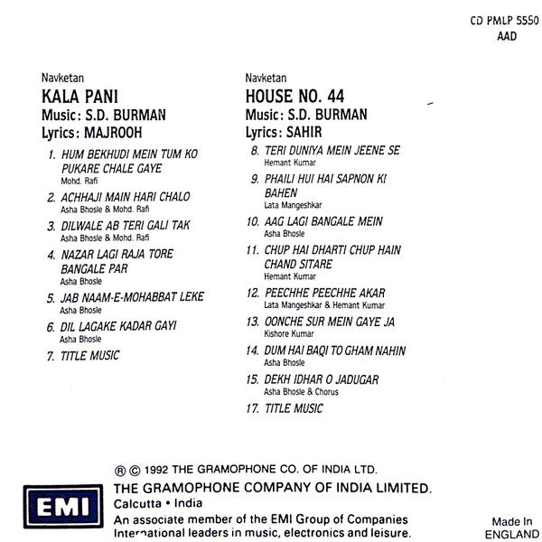 S. D. Burman : Kala Pani / House No. 44 (CD, Comp)