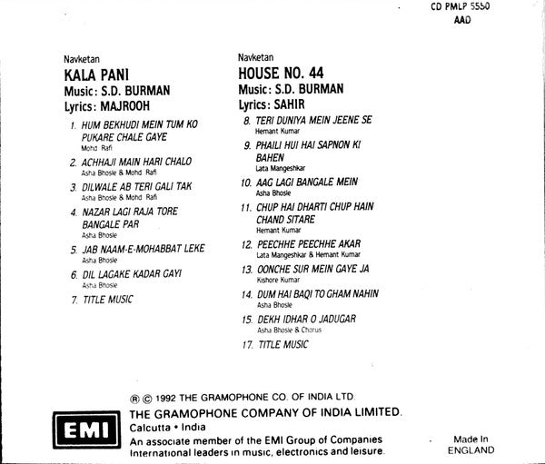 S. D. Burman : Kala Pani / House No. 44 (CD, Comp)