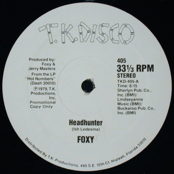 Foxy : Headhunter / Lady Of The Streets (12", Promo)