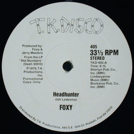 Foxy : Headhunter / Lady Of The Streets (12", Promo)