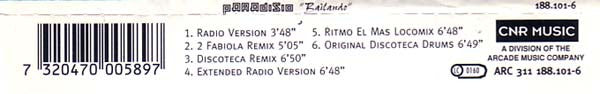 Paradisio : Bailando (CD, Maxi)