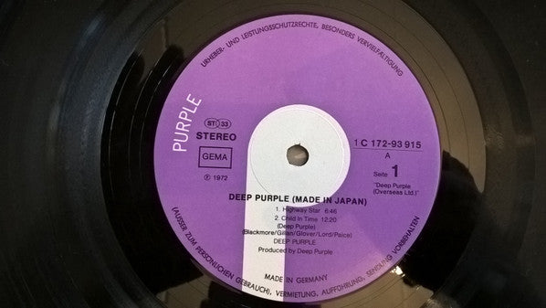 Deep Purple : Made In Japan (2xLP, Album, Gat)