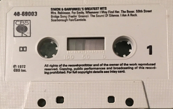 Simon & Garfunkel : Simon & Garfunkel's Greatest Hits (Cass, Comp, RE)