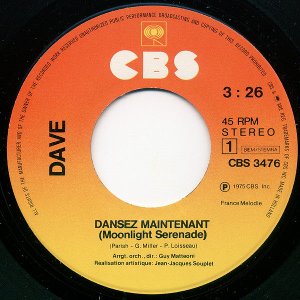 Dave (13) : Dansez Maintenant (7", Single)