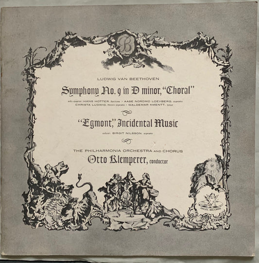 Ludwig Van Beethoven, Otto Klemperer, Philharmonia Orchestra And Philharmonia Chorus : Symphony No. 9 In D Minor, Op. 125 ("Choral") / "Egmont", Op. 84-Incidental Music (2xLP, Mono, RP, Scr + Box)