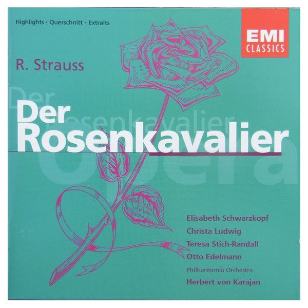 Richard Strauss, Elisabeth Schwarzkopf, Christa Ludwig, Teresa Stich-Randall, Otto Edelmann, Philharmonia Orchestra, Herbert von Karajan : Der Rosenkavalier Highlights (CD, Album, RE, RM)