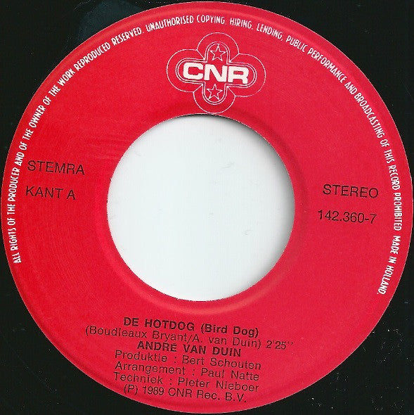 André van Duin / Moe Kangeroe : De Hotdog / Ritsie Weer Open (7", Single)
