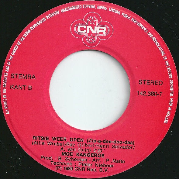 André van Duin / Moe Kangeroe : De Hotdog / Ritsie Weer Open (7", Single)