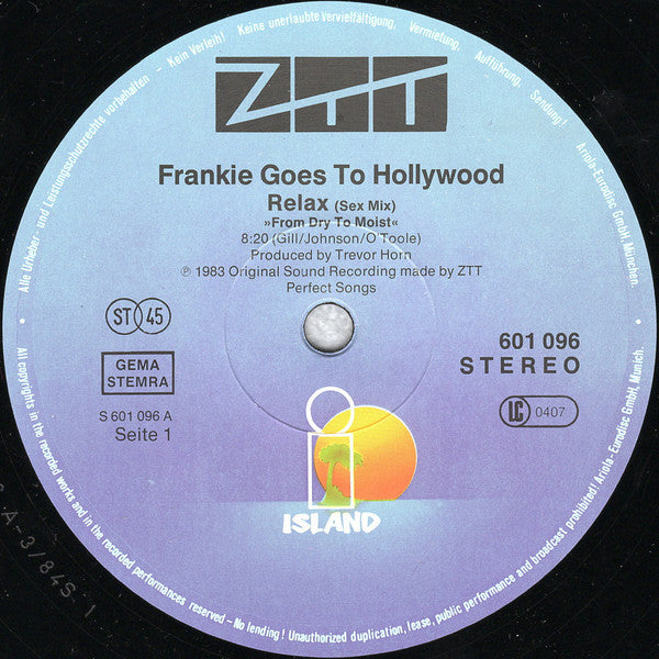 Frankie Goes To Hollywood : Relax (12", Maxi, M/Print, RE)