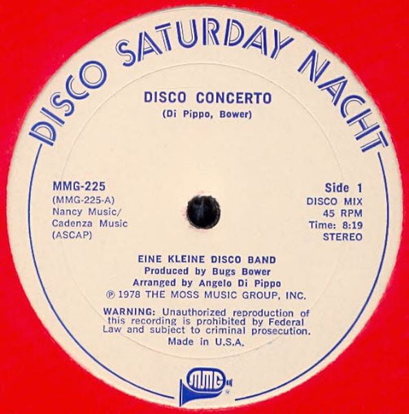 Eine Kleine Disco Band : Disco Concerto / (Love In) A Turkish Bath (12")