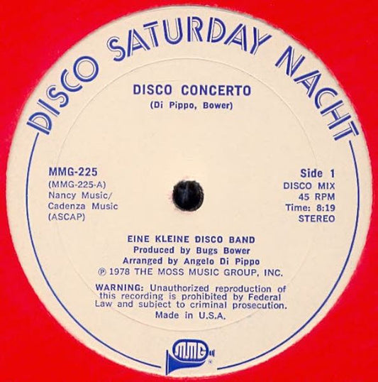 Eine Kleine Disco Band : Disco Concerto / (Love In) A Turkish Bath (12")