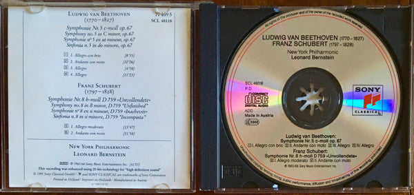 Ludwig van Beethoven, Franz Schubert : Symphonie No. 5 - Symphonie No. 8 (CD, Comp, Club, ADD)